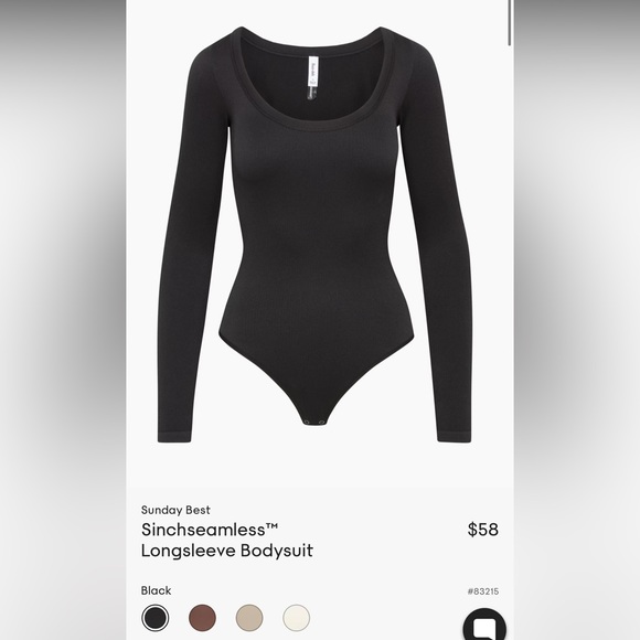 Aritzia Tops Aritzia Sunday Best Sinchseamless Long Sleeve Bodysuit